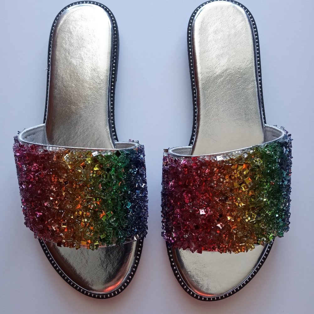 Women Glitter Sandal ,Slip on S…